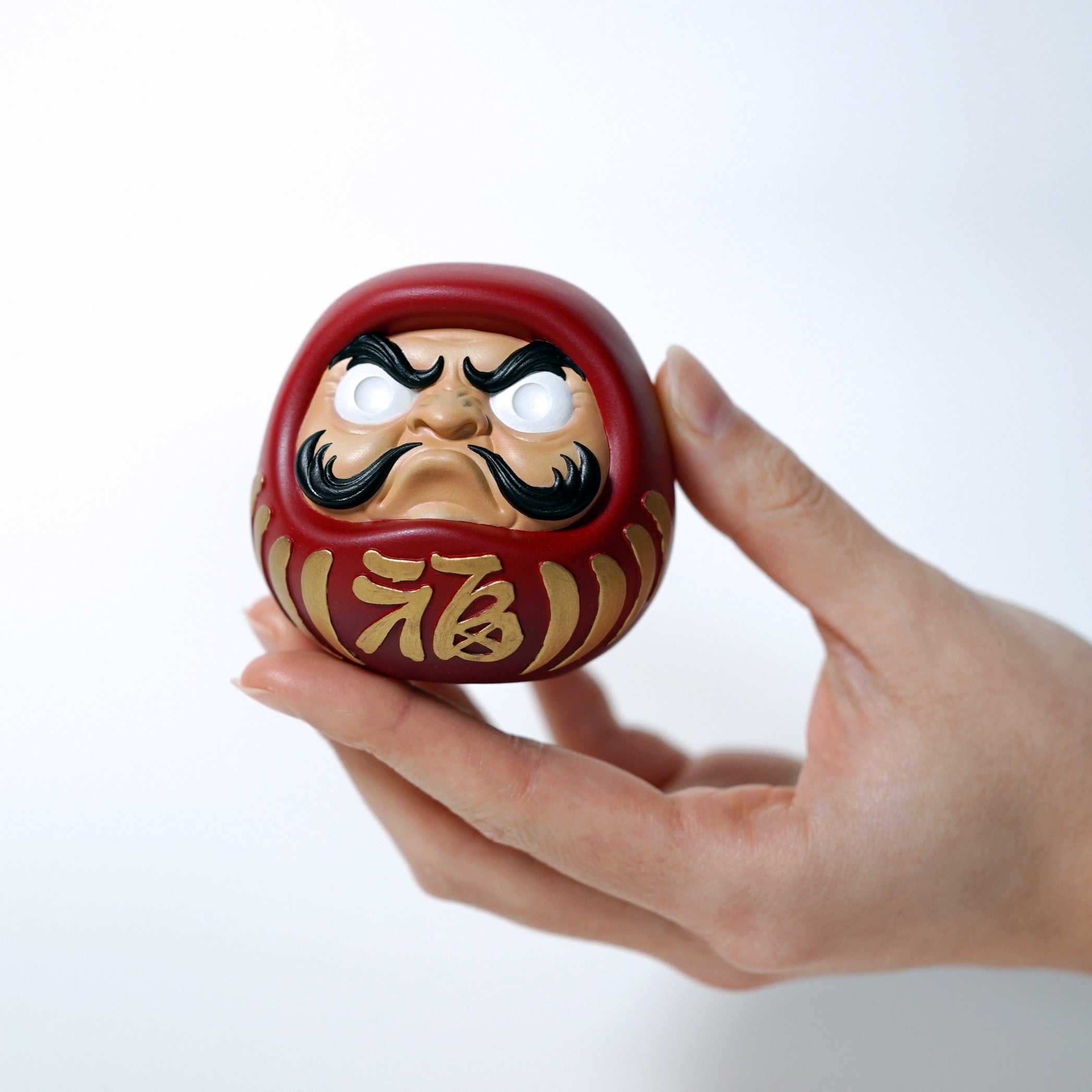 Small Japanese Daruma Doll – Handmade Red Resin Lucky Charm