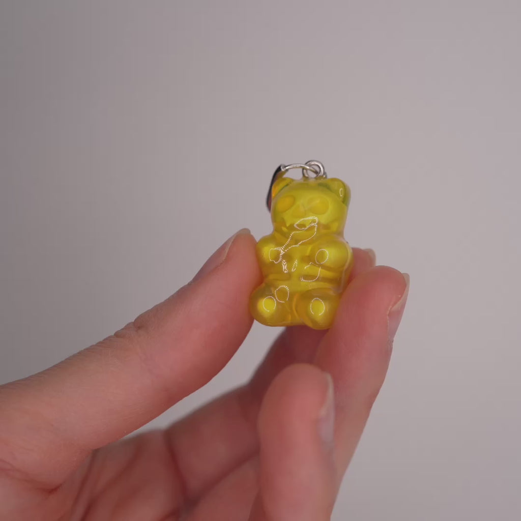 Boucles d'Oreilles "X-Ray Gummy Bear" Jaune